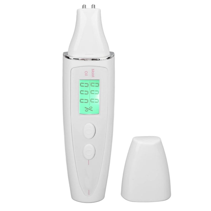 Sonew Facial Skin Tester Pen Digital Skin Detector Pen with Smart Display Portable Analysis Machine Water Oil Tester for Skin Care Skin Analyzer for Home Beauty SalonWhite