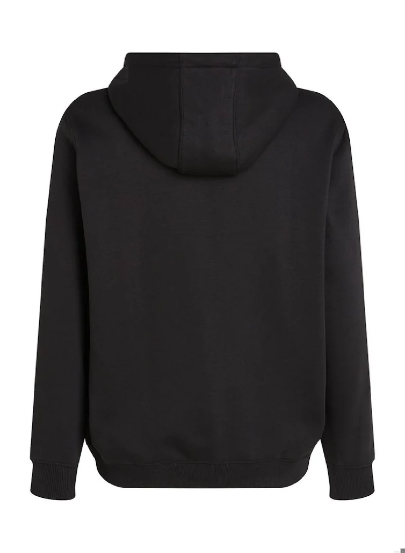 TOMMY JEANS black Brushed Fleece Zip-Thru Hoody for Men | Best Price UAE