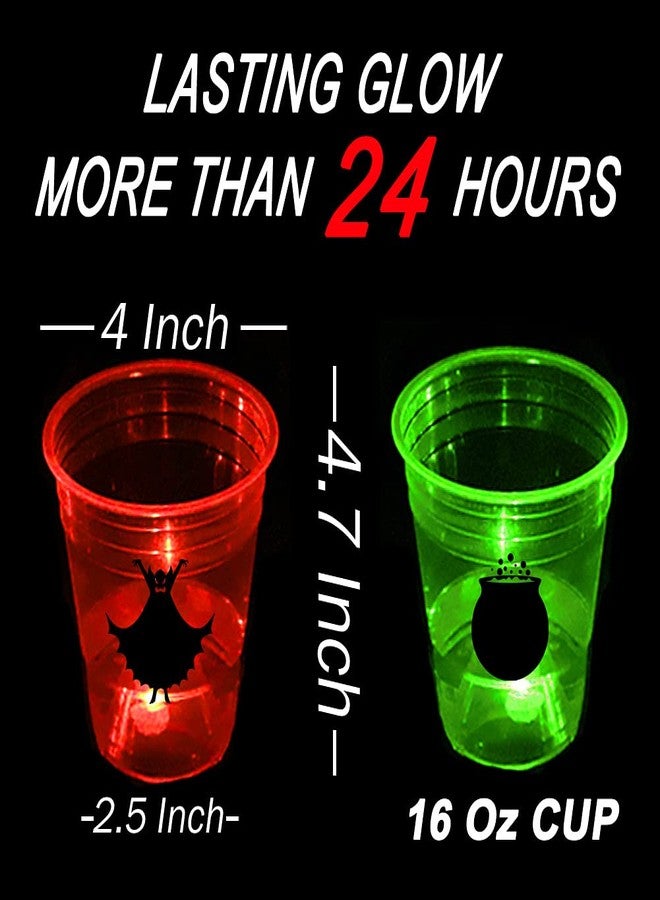 YHFUISK 24 Pack Glow Halloween Cups - 16 oz Horror Party Cups for Nighttime Game, Halloween Party Decoration, House Parties Birthdays Concerts Weddings BBQ Beach Holidays(4 color) - Image 4