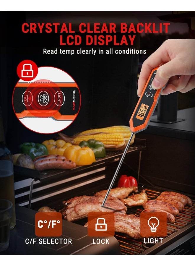 ThermoPro TP15H Waterproof Instant Read Food Thermometer for Cooking, Digital Meat Thermometer Probe with Backlight & Calibration, Cooking Thermometer for Meat Liquids Candy BBQ Oven Turkey - Image 4