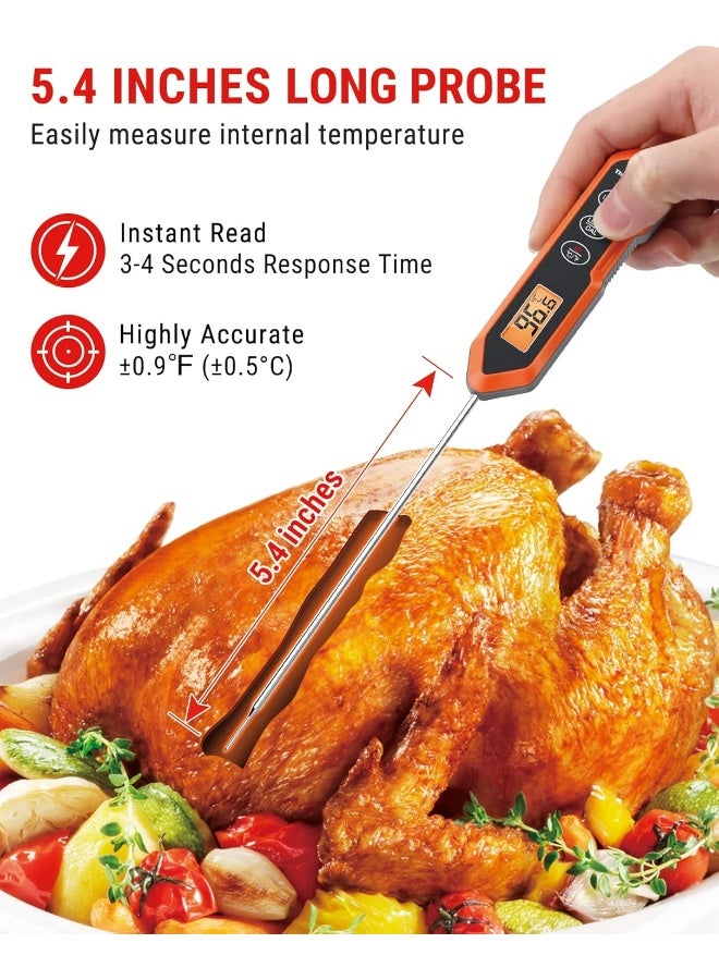 ThermoPro TP15H Waterproof Instant Read Food Thermometer for Cooking, Digital Meat Thermometer Probe with Backlight & Calibration, Cooking Thermometer for Meat Liquids Candy BBQ Oven Turkey - Image 2