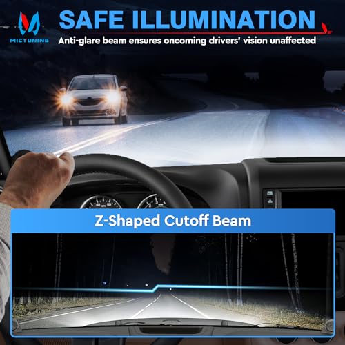 MICTUNING 2Pcs 5x7 7x6 Led Headlights Rectangular Hi Lo Led Sealed Beam H6054 6053 6052 5054 Square Headlamp Replacement for Jep Wrangler YJ XJ MJ Cherokee Chevy S10 Blazer Express Ford GMC - Image 3