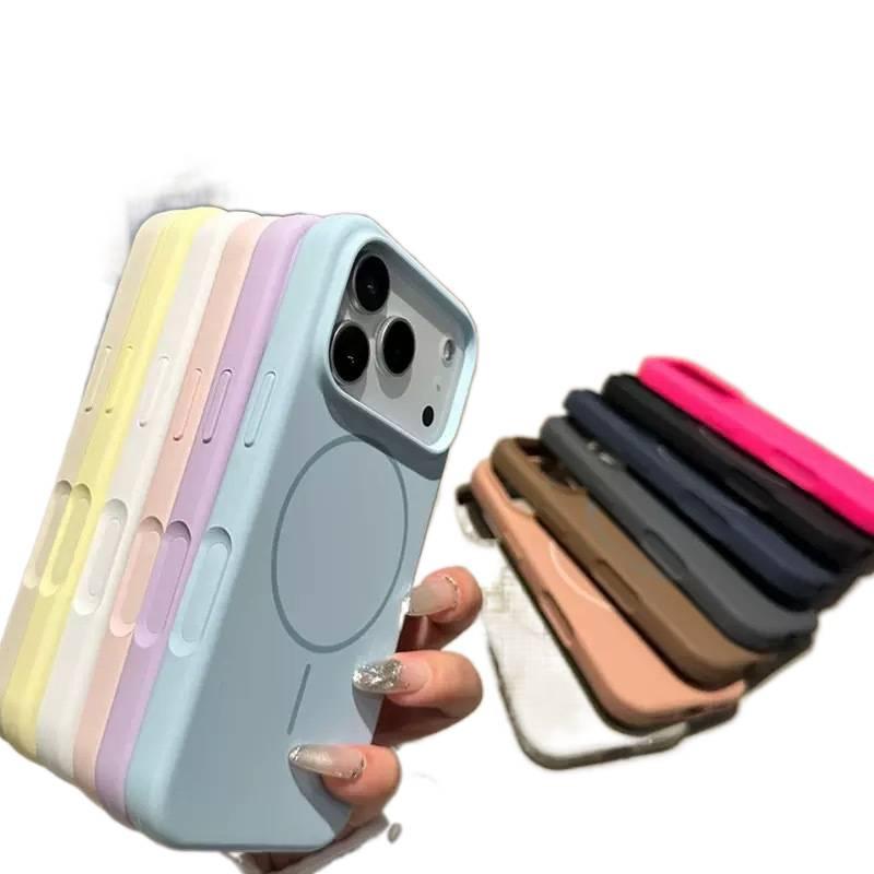 غطاء MagSafe بسيليكون لـ iPhone 16 / 16 Plus / 16 Pro / 16 Pro Max مع مقاوم للصدمات وحماية من السقوط مع مقاوم للصدمات مع سيليكون سائل مع مغناطيسي باللون أزرق داكن من السيليكون - Layan Lure - Image 3