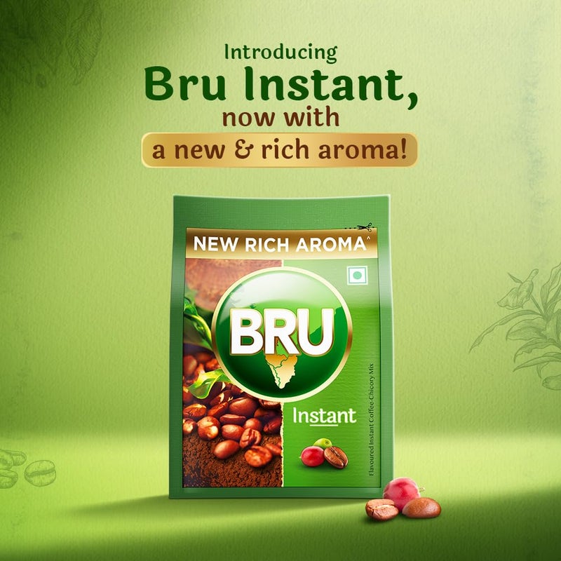 Bru Instant coffee, 100 grams pack, 3.5 oz, India - instant coffee-chicory mixture made from blends of coffee and chicory - Vegetarian - Image 3