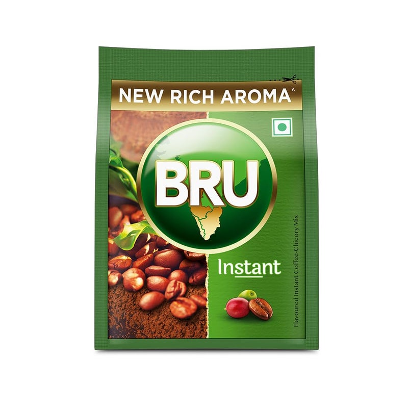 Bru Instant coffee, 100 grams pack, 3.5 oz, India - instant coffee-chicory mixture made from blends of coffee and chicory - Vegetarian - Image 1