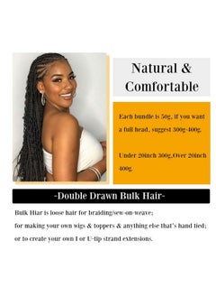 QTHAIR 14A Deep Wave Bulk Human Hair For Braiding No Weft (181B(Natural Black)) 100% Unprocessed Brazilian Deep Wave Human Hair Virgin Hair Extensions Two Bundles Micro Braiding  - Image 4
