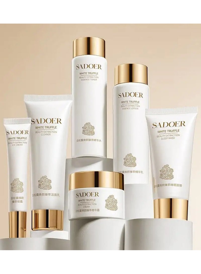 SADOER Whitening Face Serum Cream Skin Care Kit 6 Pcs White Truffle Yeast Organic Moisturizing Skincare Set - Image 4