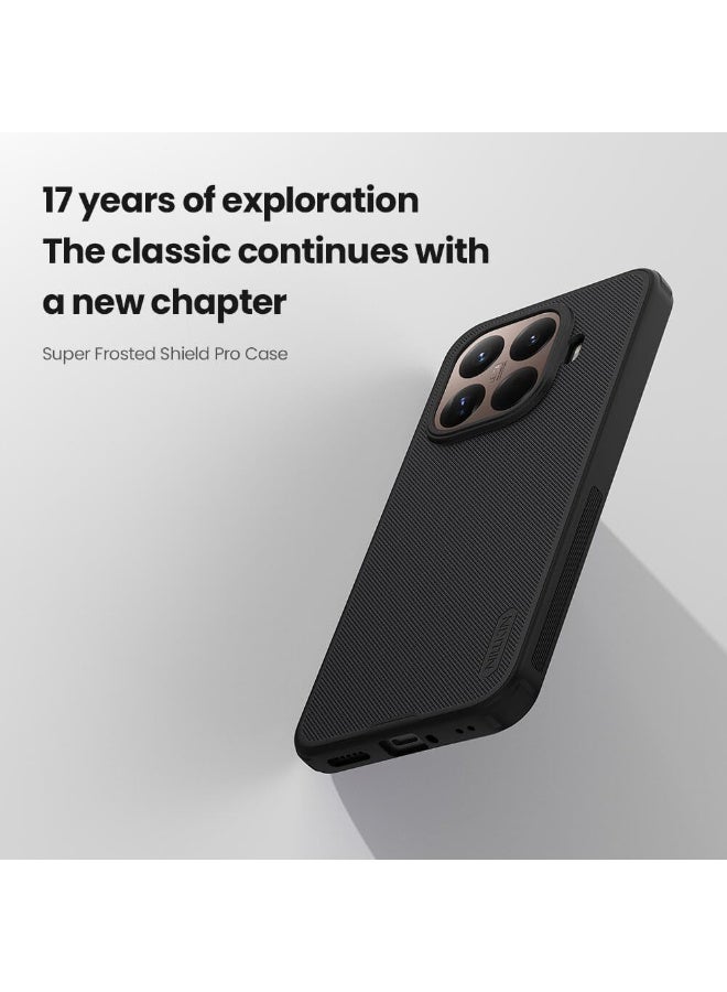 Nillkin Case Compatible with Xiaomi 15T Pro Nillkin Super Frosted Shield Pro Hard Back Soft Border PC + TPU Shock Absorb Cover Raised Bezel Camera Protect Black Color (Xiaomi 15T Pro) - Image 4