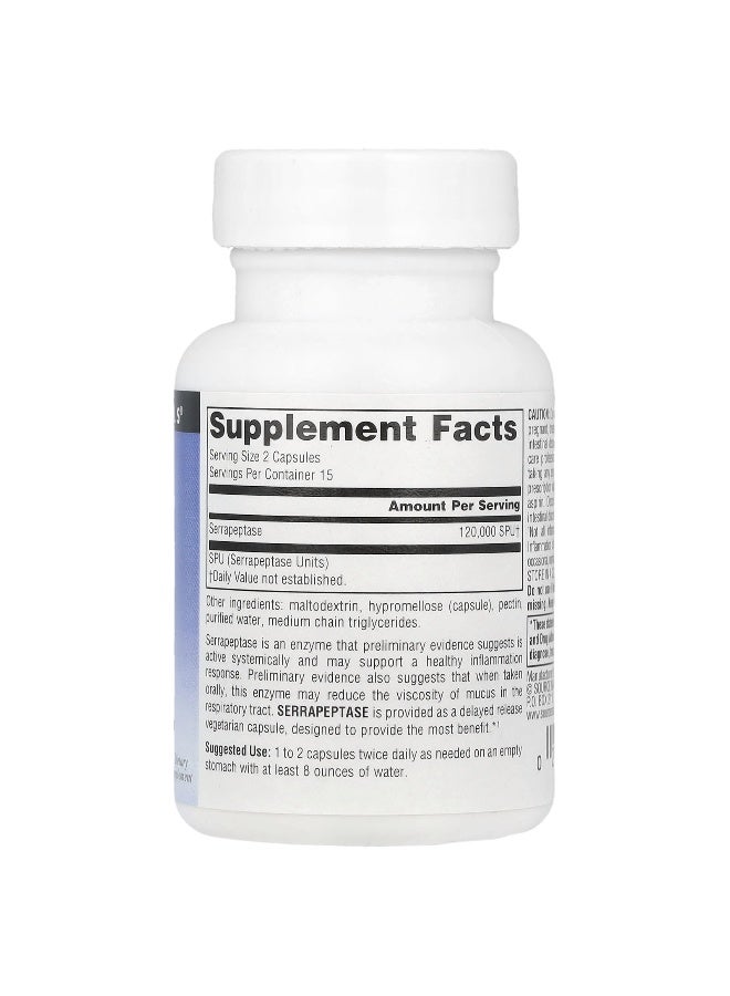 Source Naturals Source Naturals, Serrapeptase, 120,000 SPU, 30 Capsules (60,000 SPU Per Capsule)  - Image 2