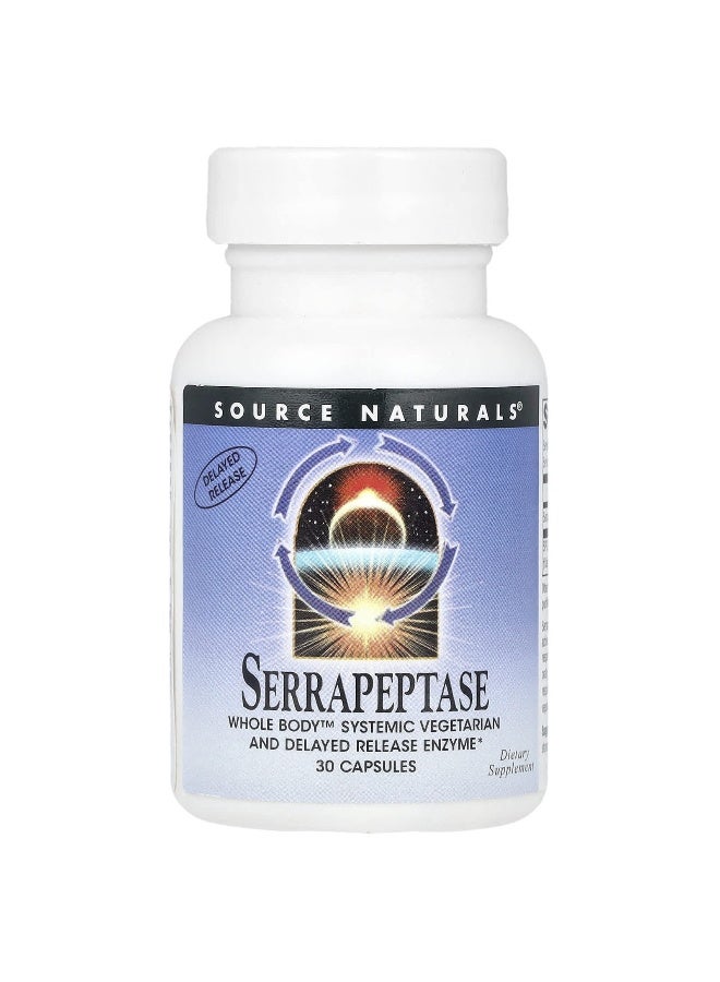 Source Naturals Source Naturals, Serrapeptase, 120,000 SPU, 30 Capsules (60,000 SPU Per Capsule)  - Image 1