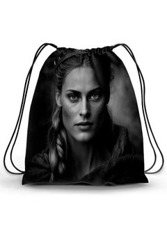 Drawstring Backpack with a printed portrait photograph