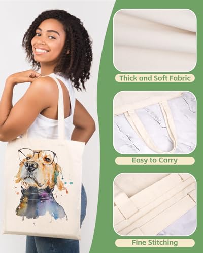 Lzerking Canvas Tote Bag Bulk 50 Pack 13x15 Inches Medium Sublimation Tote Bags, 10oz Lightweight Reusable Grocery Shopping Cloth Bags for Office, Market, Gift - Image 4