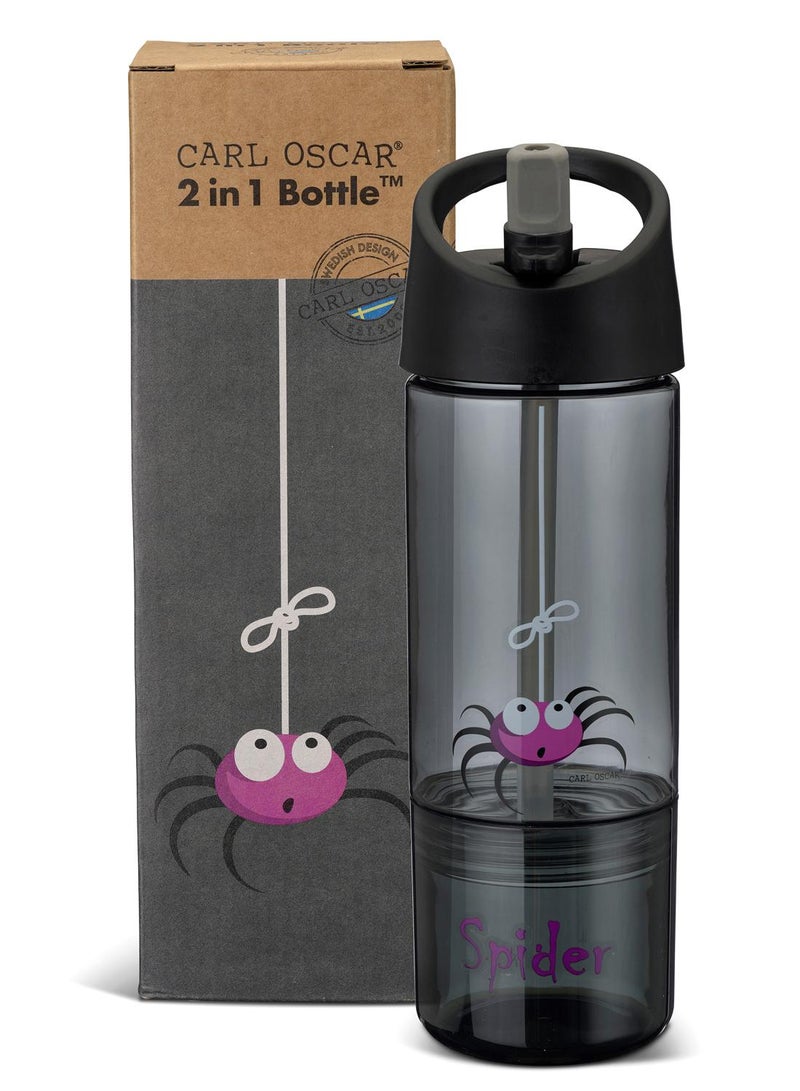 Carl Oscar Sweden Water Bottle 2 In 1, 0.3L Bottle + 0.15L Snack Jar - Grey