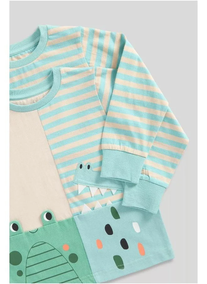 mothercare Frog and Croc Short Pyjamas - 2 Pack