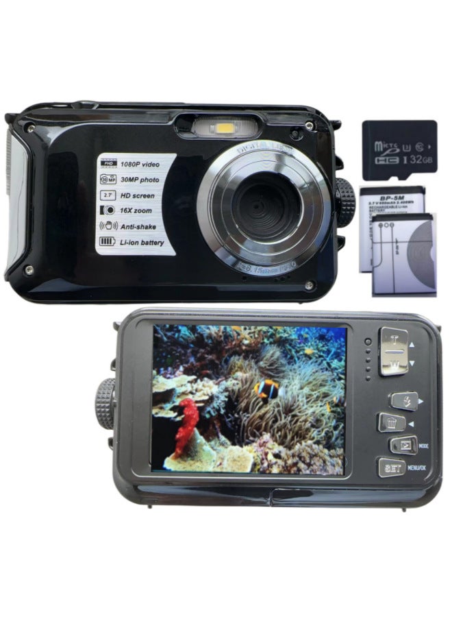 3000 Million Pixel Waterproof High Definition Digital Camera 1080p Wp05 Underwater Video Camera Photography Equipment-Color:Standard English Blue  - Image 3