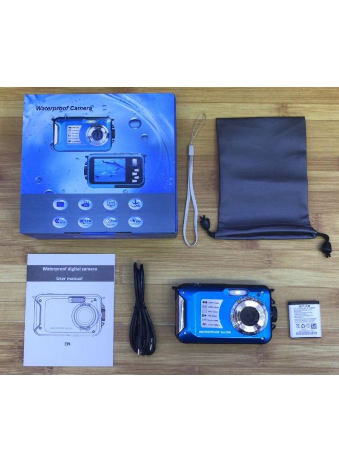 3000 Million Pixel Waterproof High Definition Digital Camera 1080p Wp05 Underwater Video Camera Photography Equipment-Color:Standard English Blue  - Image 1