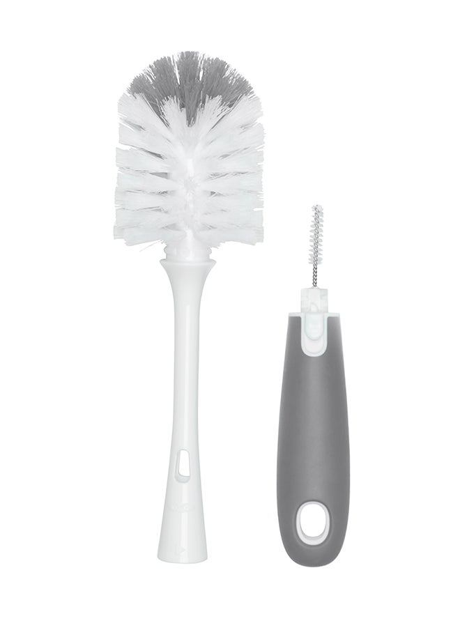OXO TOT - On-The-Go Drying Rack With Bottle Brush - Gray - Image 1