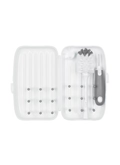 OXO TOT رف تجفيف قابل للحمل مع فرشاة للزجاجات - رمادي  - Image 5
