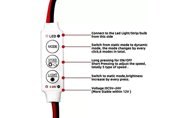 StrawHat 6 Mode & 5 Speed LED Strip Light Flasher Blinker Strip Controller (3) - Image 2