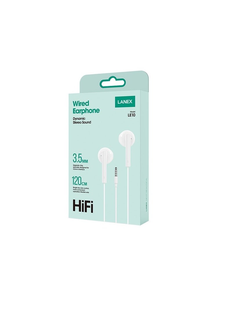 LANEX - LANEX LE10 Wired Earphone Dynamic Stereo Sound - Image 1