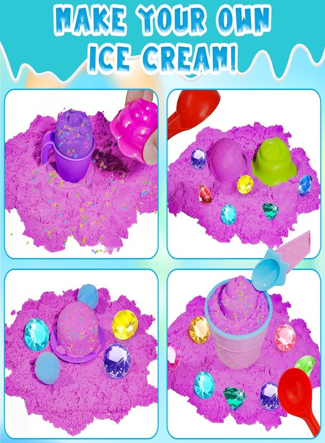 Bbiamsleep Ice Cream Sensory Bin, 61 Pcs Ice Cream Sensory Bin Fillers with Color Sand 11 Mould 9 Tools for Birthday Party - Image 3