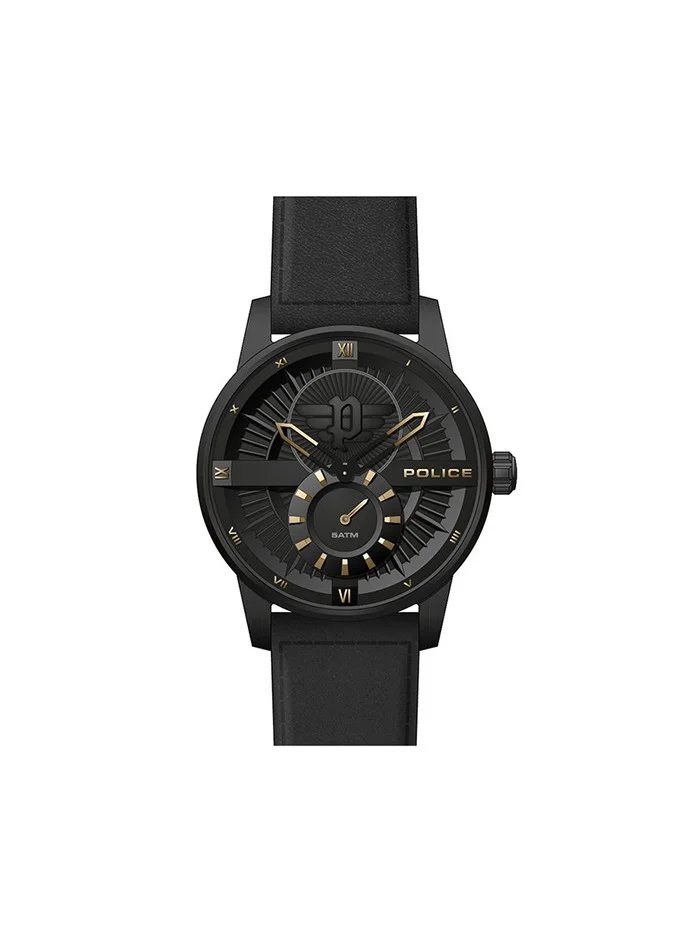 Avondale Black Dial Black Leather Strap Analog Watch for Men 48mm