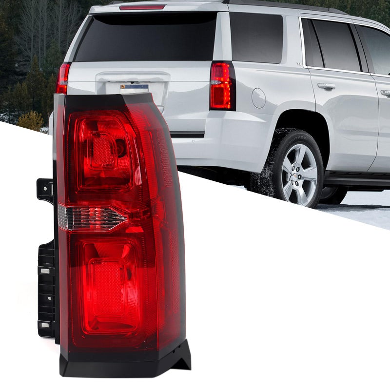 أضواء الذيل FIONE متوافقة مع شيفروليه تاهو سوبربان 2015-2020 عدسة حمراء مع أضواء LED تعمل في الخلف مجموعة مصابيح الفرامل الجانبية اليمنى للركاب