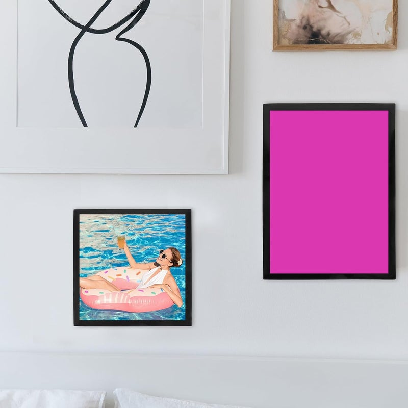 Magnetic Picture Frame for Refrigerator 35x25cm Canvas Frame Self-adhesive Decor Black Glossy Film for Collage Wall Display - Image 5
