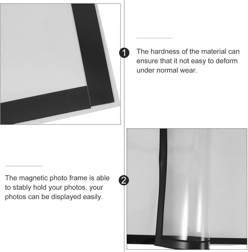 Magnetic Picture Frame for Refrigerator 35x25cm Canvas Frame Self-adhesive Decor Black Glossy Film for Collage Wall Display - Image 3