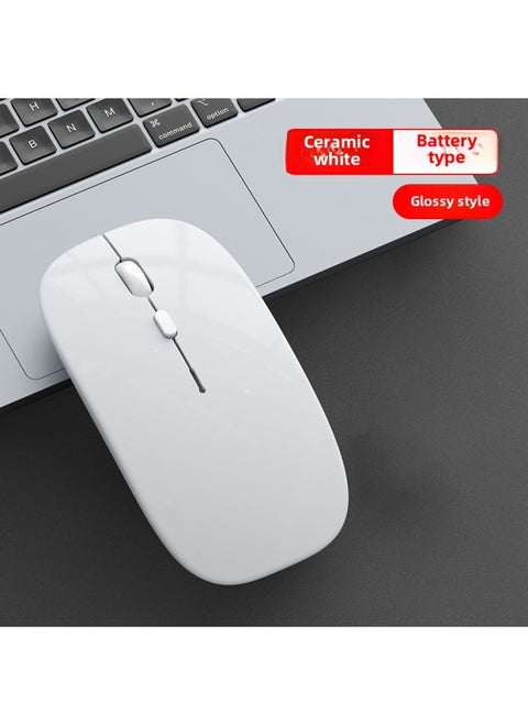 Wireless Mouse Charging Silent Bluetooth Dual-mode Home Office Laptop Desktop External Unlimited Mouse-Specifications:Pearl White/unlimited Version [battery Board + Powerful Battery Life]