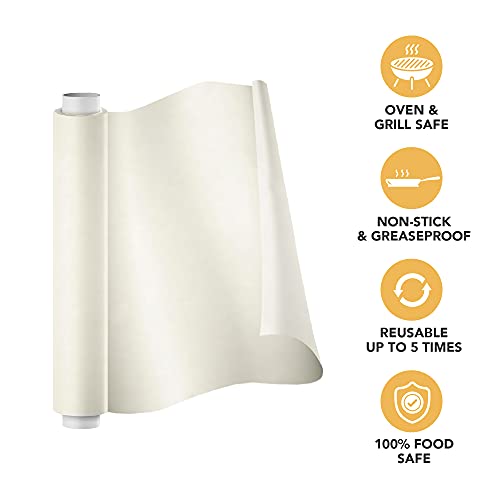 Coze Baking Paper 20 metres, Pack of 1, 100% Oven & Microwave Safe Upto 240°C, No Added Wax or Coating, 100% Food Safe, FDA Approved, Butter Paper Roll, Parchment Paper for Baking Cake (Off-White) - Image 2