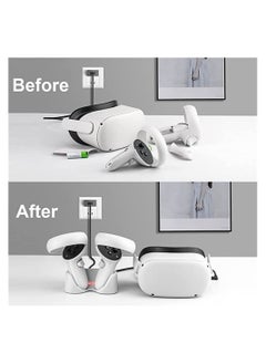 Y&D Compatible with Oculus Quest 2 Touch Controller, Magnetic Charging Station, LED Fast Charge, Controller and Head Mounted Display Charger, VR Headset Grip  - Image 4