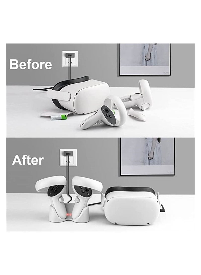 Y&D - Compatible with Oculus Quest 2 Touch Controller, Magnetic Charging Station, LED Fast Charge, Controller and Head Mounted Display Charger, VR Headset Grip - Image 1