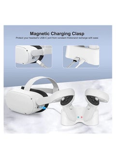 Y&D Compatible with Oculus Quest 2 Touch Controller, Magnetic Charging Station, LED Fast Charge, Controller and Head Mounted Display Charger, VR Headset Grip  - Image 3