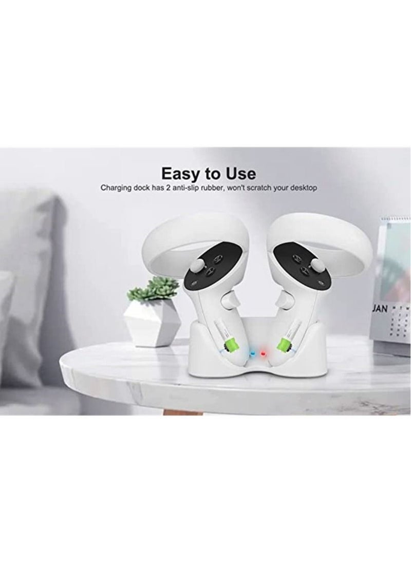 Y&D - Compatible with Oculus Quest 2 Touch Controller, Magnetic Charging Station, LED Fast Charge, Controller and Head Mounted Display Charger, VR Headset Grip - Image 1