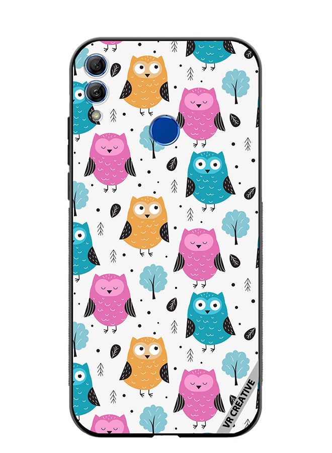 Protective Case Cover For Honor 10 Lite Owls Seamless Pattern Design Multicolour