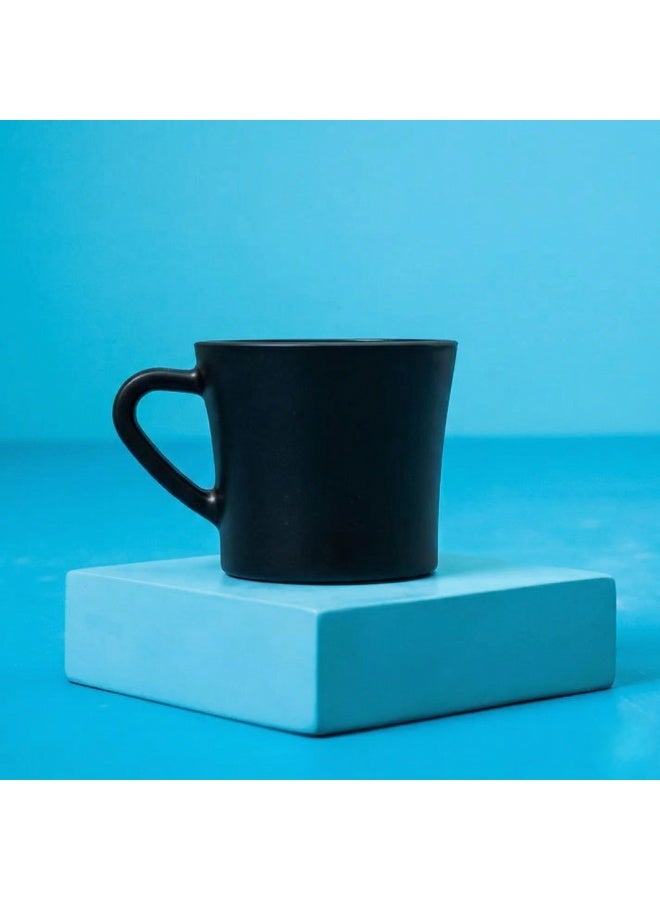 Minimalist Matte Black Ceramic Espresso Mug – 150ml Compact Coffee Cup – Elegant Small Tea & Flat White Cup for Home and Office