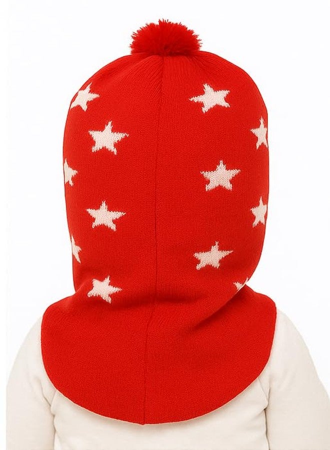 KETKAR Baby Boys & Girls Soft Woolen Monkey Cap | Unisex Wool Skull Cap for Infants & Toddlers (6 Months to 12 Months) Red - Image 2