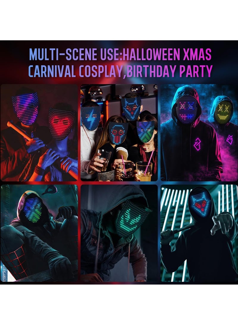 Flushrenic LED Mask, 50-image gesture-activated LED mask, rechargeable LED mask for facial transformation, suitable for children/men/women for Cosplay costume parties, family gatherings, Halloween - Image 4