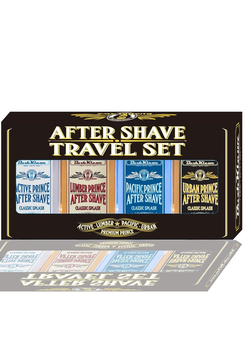 BushKlawz Classic Refreshing Cooling Soothing Barbershop After Shave Lotion Balm Toner Splash Variety Sampler Travel Kit Satisfy all Types of Viking Cannon Black Prime AfterShave Tonic Cologne 