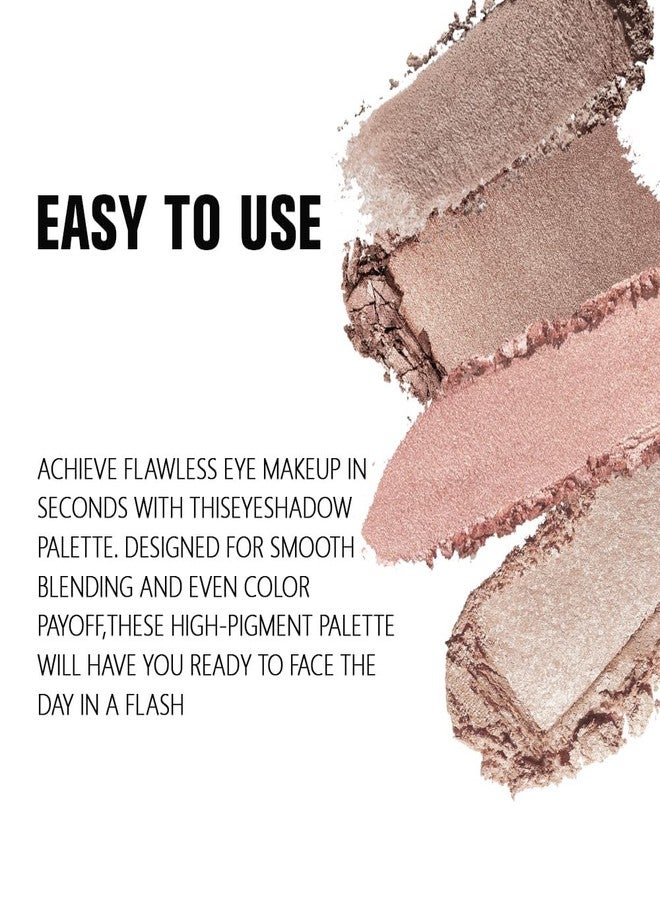 HHLTOH 4 Colors Deep Rose Soft Pink Beige Brown Eye Shadow Palette Makeup, Neutral Matte Shimmer Eyeshadow Palette for Women Highly Pigmented Waterproof, paleta de sombras de ojos, Vegan 09 - Image 3