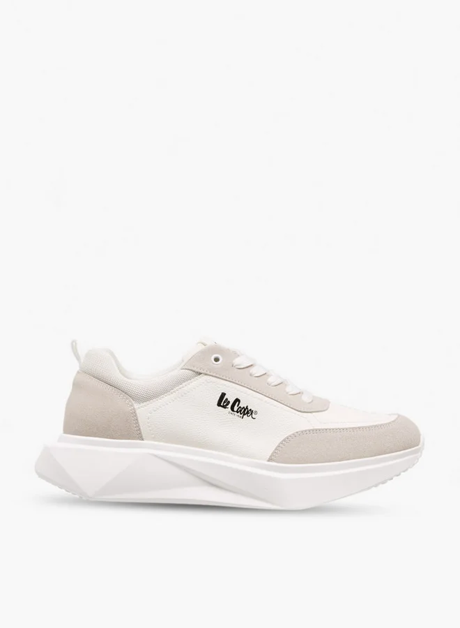 Lee Cooper Men's Panelled Lace-Up Sneakers with Pull Tabs