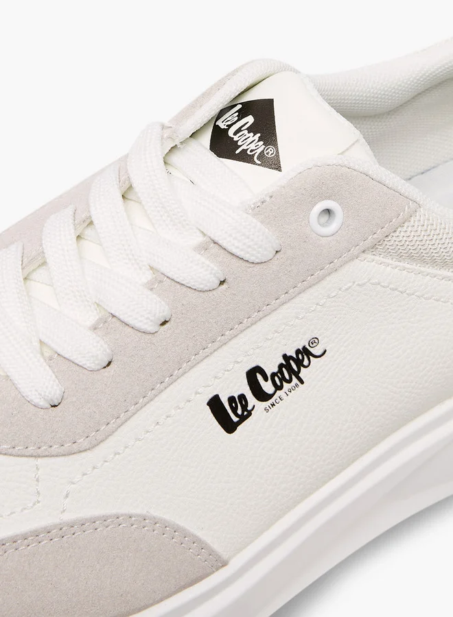 Lee Cooper Men's Panelled Lace-Up Sneakers with Pull Tabs