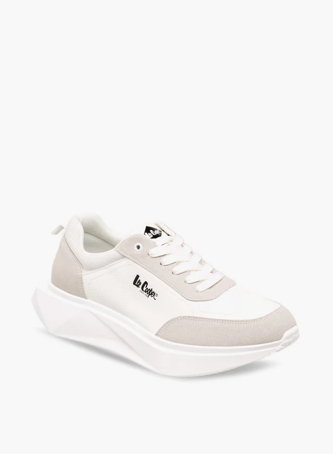 Lee Cooper Men's Panelled Lace-Up Sneakers with Pull Tabs