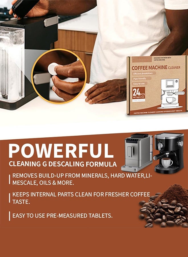 Maebho Coffee Machine Cleaner Tablets - 24 Pack Descaling & Deep Cleaning for Keurig, Nespresso, Espresso & Drip Coffee Makers, Remove Limescale, Oil & Residue, Food Safe & Non Toxic - Image 5
