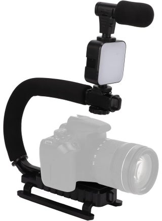 Handheld Video Camera Stabilizer with LED Light & Microphone – Portable U-Shaped Bracket for SLR, Mobile Phones, Digital Cameras, and Video Recorders - pzsku/Z7357ED3F88A41023CD78Z/45/_/1722587306/9b0a33e5-85f1-4953-8821-4baebead37b3
