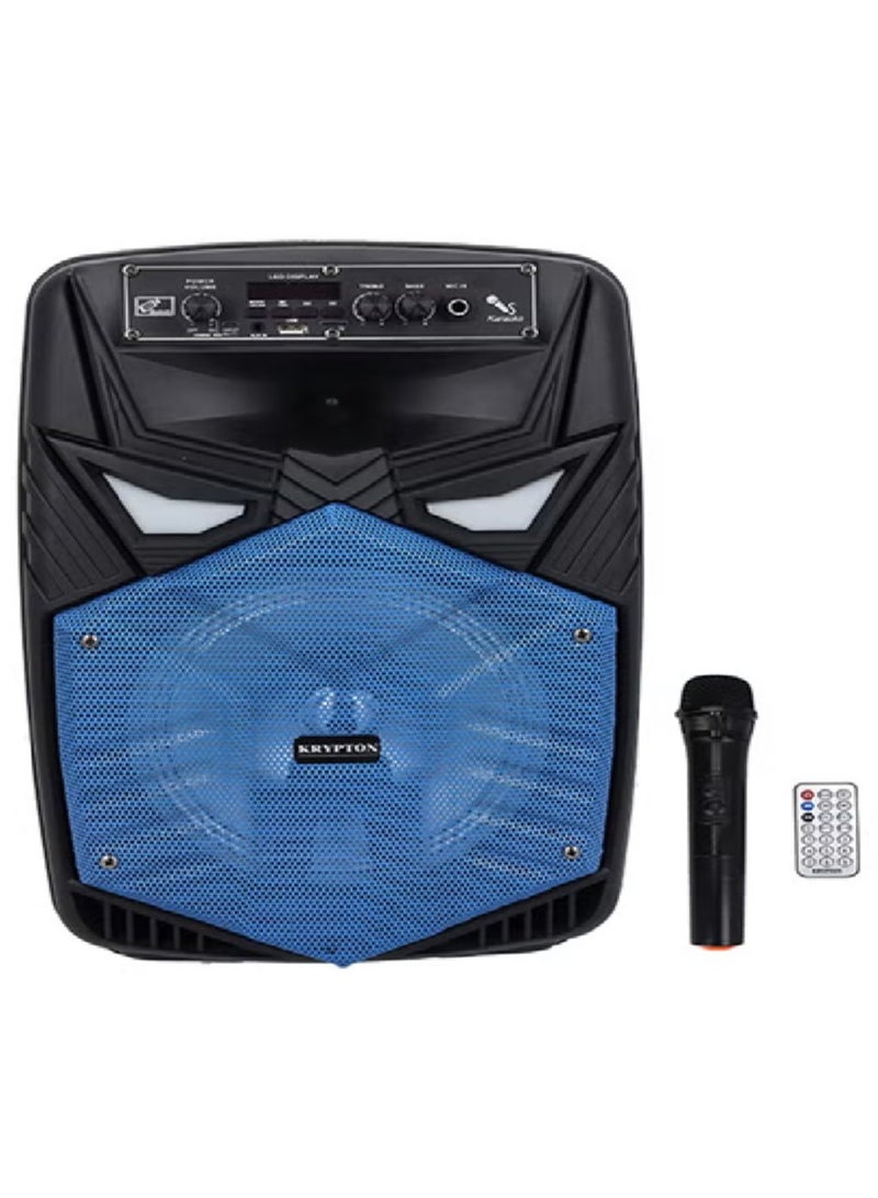 كريبتون مكبر صوت محمول وقابل للشحن ومزود بميكروفون وجهاز تحكم عن بعد KNMS5395 أسود