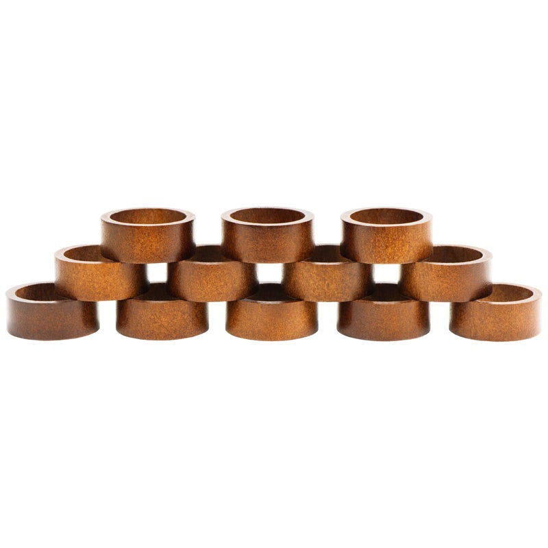MEPERPER 12-Pack Wooden Napkin Rings, Hemlock Wood Table Napkin Holder, Handcrafted Decorative Napkin Rings for Weddings, Banquets, Family Dinners, and Formal Table Settings - Image 1