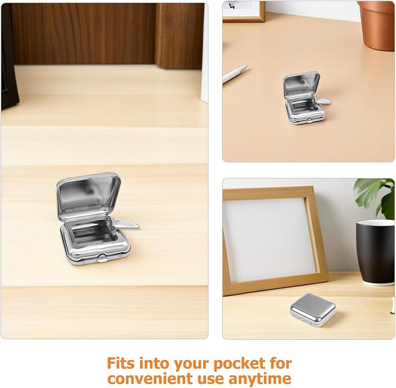 GALPADA 4 قطع منفاخ صغير محمول من الفولاذ المقاوم للصدأ مع غطاء للسفر والسيارة والمكتب والاستخدام الخارجي - Image 4