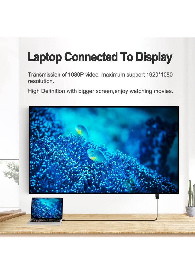 SYOSI 1080P HD USB C to VGA Cable 1.8m, Type C Male to VGA Male Adapter, Thunderbolt 3 Compatible, for MacBook, Surface Book, Dell XPS, Pixelbook, Monitors, HDTV - Image 3